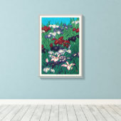 菖蒲,アイリス,河瀬蓮井,ウッドカット キャンバスプリント (インサイチュ (ウッドフロア))