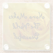 菜々が世界で美しい黄色いバラの花を咲かせる ガラスコースター (裏面)