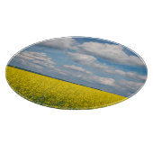 菜の花畑と雲 カッティングボード (角)