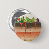 菜園の土の地球は自然の芸術を層にします 缶バッジ (正面&裏面)