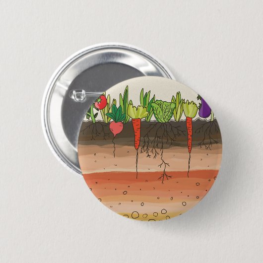 菜園の土の地球は自然の芸術を層にします 缶バッジ (正面&裏面)