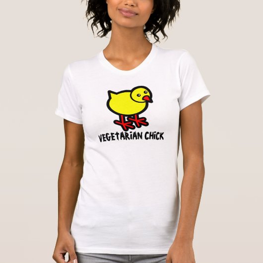 菜食主義のひよこ、女性Tシャツ Tシャツ (正面)