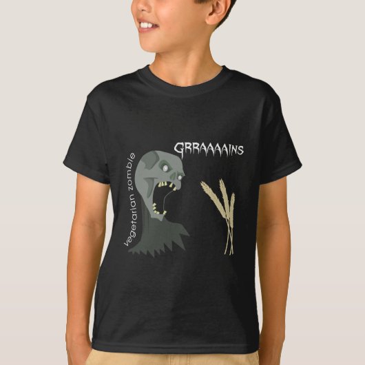菜食主義のゾンビはGraaaainsがほしいと思います! Tシャツ (正面)