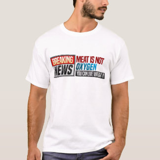 菜食主義のユーモアのギフトのおもしろいなビーガン肉はありません Tシャツ