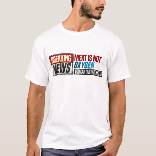 菜食主義のユーモアのギフトのおもしろいなビーガン肉はありません Tシャツ (正面)