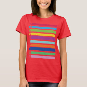菜食主義のレトロのストライプ Tシャツ