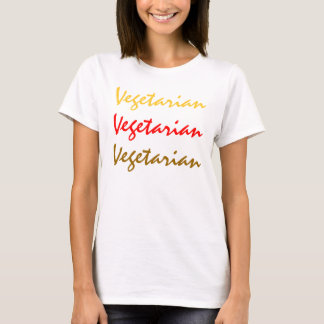 菜食主義の女性の白のTシャツ Tシャツ