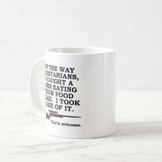 菜食主義の好意のおもしろいな狩りのマグ コーヒーマグカップ (正面左)