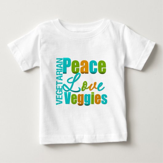 菜食主義の平和愛野菜 ベビーTシャツ (正面)