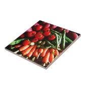 菜食主義の庭の野菜の写真 タイル (側面)