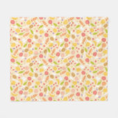 菜食主義の料理パターン背景 フリースブランケット (正面(横))