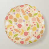 菜食主義の料理パターン背景 ラウンドクッション (裏面)