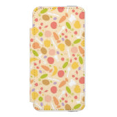 菜食主義の料理パターン背景 INCIPIO iPhoneウォレットケース (フォリオ 正面)