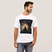 菩提樹の下の悟り - 仏陀瞑想 Tシャツ (正面フル)