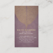 菩提葉エレガントとヨガ瞑想姿勢 名刺 (裏面)