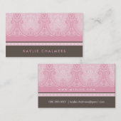 華かわいらしやかなシックなヴィンテージピ淡い色のンク 名刺 (正面/裏面)