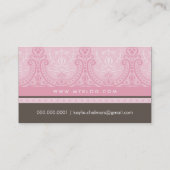 華かわいらしやかなシックなヴィンテージピ淡い色のンク 名刺 (裏面)