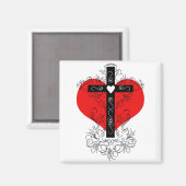 華のクロスハート磁石 マグネット (正面/裏面)