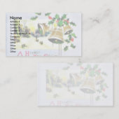 華やかさとベルでクリスマスの挨拶をする 名刺 (正面/裏面)