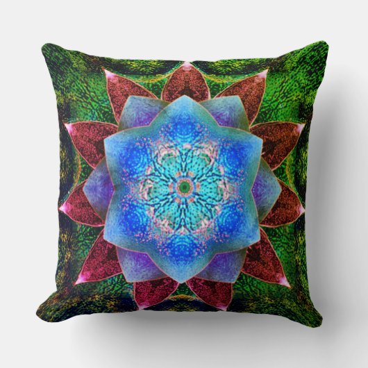 華やかで素朴な赤みを帯びた仮想的な花 クッション (正面)