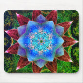 華やかで素朴な青みがかったバーチャルの花 マウスパッド (正面)