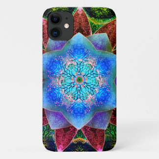 華やかで素朴な青みがかったバーチャルの花 iPhone 11 ケース