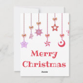 華やかで美しいクリスマスピンクボール シーズンカード (裏面)