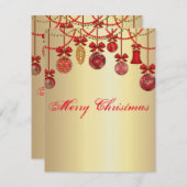 華やかで美しいクリスマスボール シーズンカード (正面/裏面)