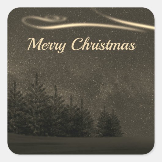 華やかで美しいクリスマス スクエアシール (正面)