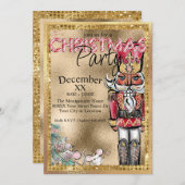 華やかなくるみ割りクリスマスクリスマスパーティー 招待状 (正面/裏面)