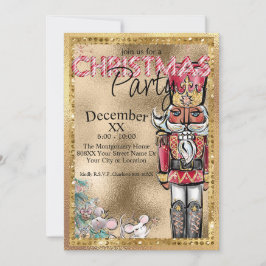 華やかなくるみ割りクリスマスクリスマスパーティー 招待状