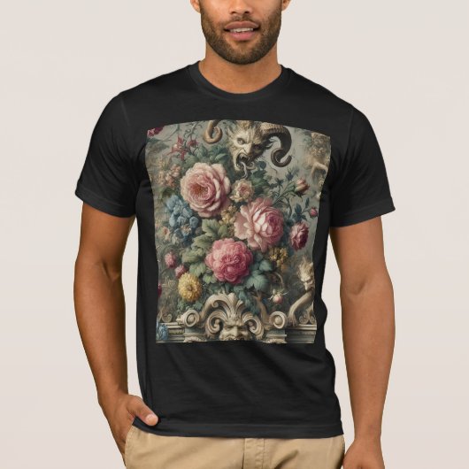 華やかなる骸の摂取者 - ゴシックウェアラブルアート Tシャツ (正面)