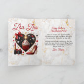 華やかなアフリカ系アメリカ人女性ピンク誕生日 カード (内部)