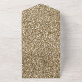 華やかなアンティーク金ゴールドグリッター      オールインワン招待状 (外側)