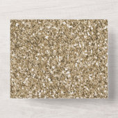 華やかなアンティーク金ゴールドグリッター      オールインワン招待状 (裏面)
