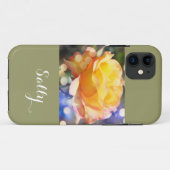 華やかなエレガントな黄色のバラの花と名前 Case-Mate iPhoneケース (裏面(横))