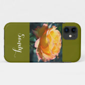 華やかなエレガントな黄色のバラの花と名前 Case-Mate iPhoneケース (裏面(横))