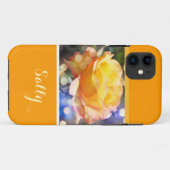華やかなエレガントな黄色のバラの花と名前 Case-Mate iPhoneケース (裏面(横))