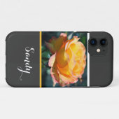 華やかなエレガントな黄色のバラの花と名前 Case-Mate iPhoneケース (裏面(横))