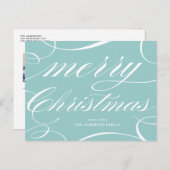 華やかなエレガントクリスマスに咲く青い脚本 シーズンポストカード (正面/裏面)