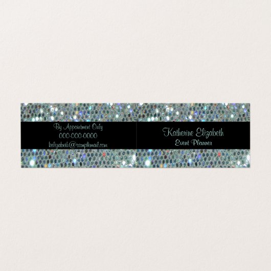 華やかなキラキラ輝く銀色の輝きらきら光るき 名刺 (外部フラット)