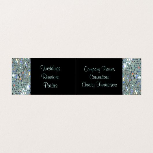 華やかなキラキラ輝く銀色の輝きらきら光るき 名刺 (内部フラット)