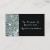 華やかなキラキラ輝く銀色の輝きらきら光るき 名刺 (裏面)