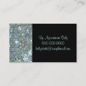 華やかなキラキラ輝く銀色の輝きらきら光るき 名刺 (裏面)
