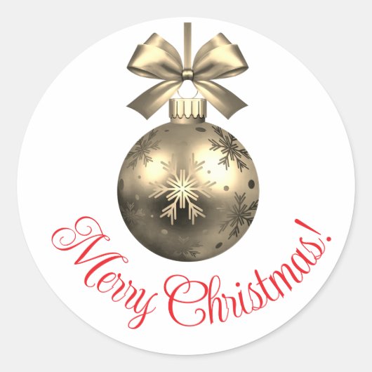 華やかなクリスマスのステッカー ラウンドシール (正面)