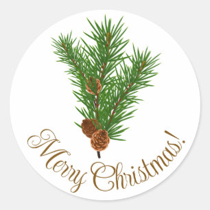 華やかなクリスマスのステッカー ラウンドシール