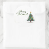 華やかなクリスマスのステッカー ラウンドシール (バッグ)