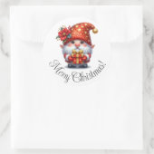 華やかなクリスマスのステッカー ラウンドシール (バッグ)