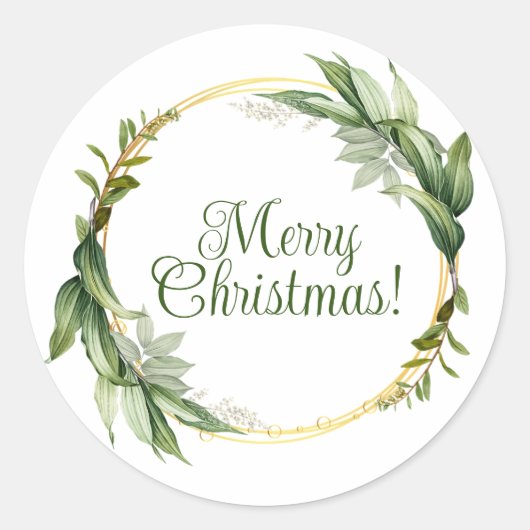 華やかなクリスマスのステッカー ラウンドシール (正面)