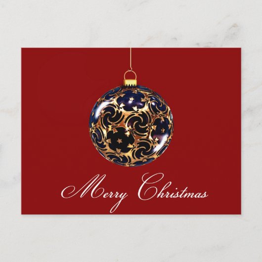 華やかなクリスマスの飾りと星空の願い シーズンポストカード (正面)